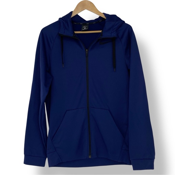 Nike Dri-fit blue long sleeve zippered athletic hoodie Men's size Small - Picture 1 of 11